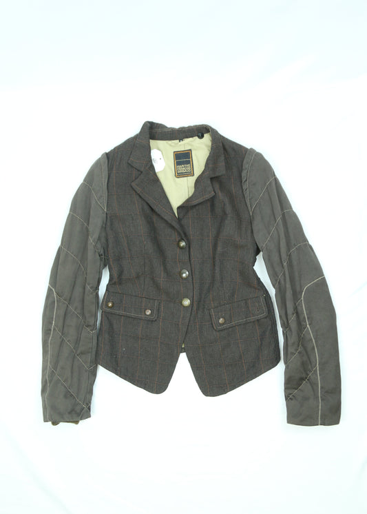 Women's Vintage Marithe Francois Girbaud Plaid Cotton Blazer Size Medium