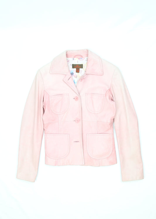 Women's Pink Danier Leather Jacket Size XXS