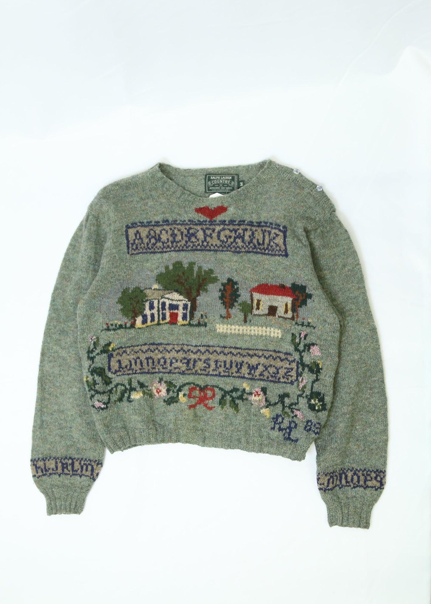 Men's Vintage Ralph Lauren Country Knitted Wool Sweater Size Medium