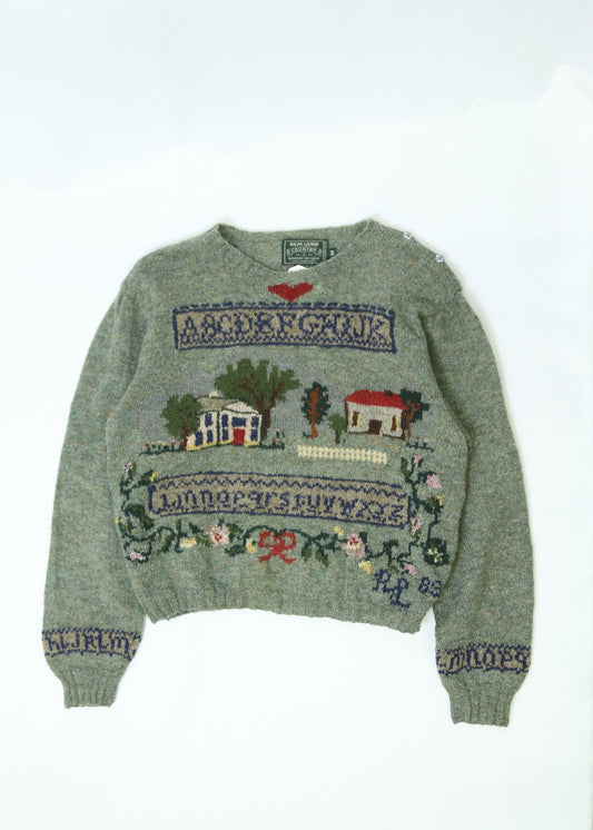 Men's Vintage Ralph Lauren Country Knitted Wool Sweater Size Medium