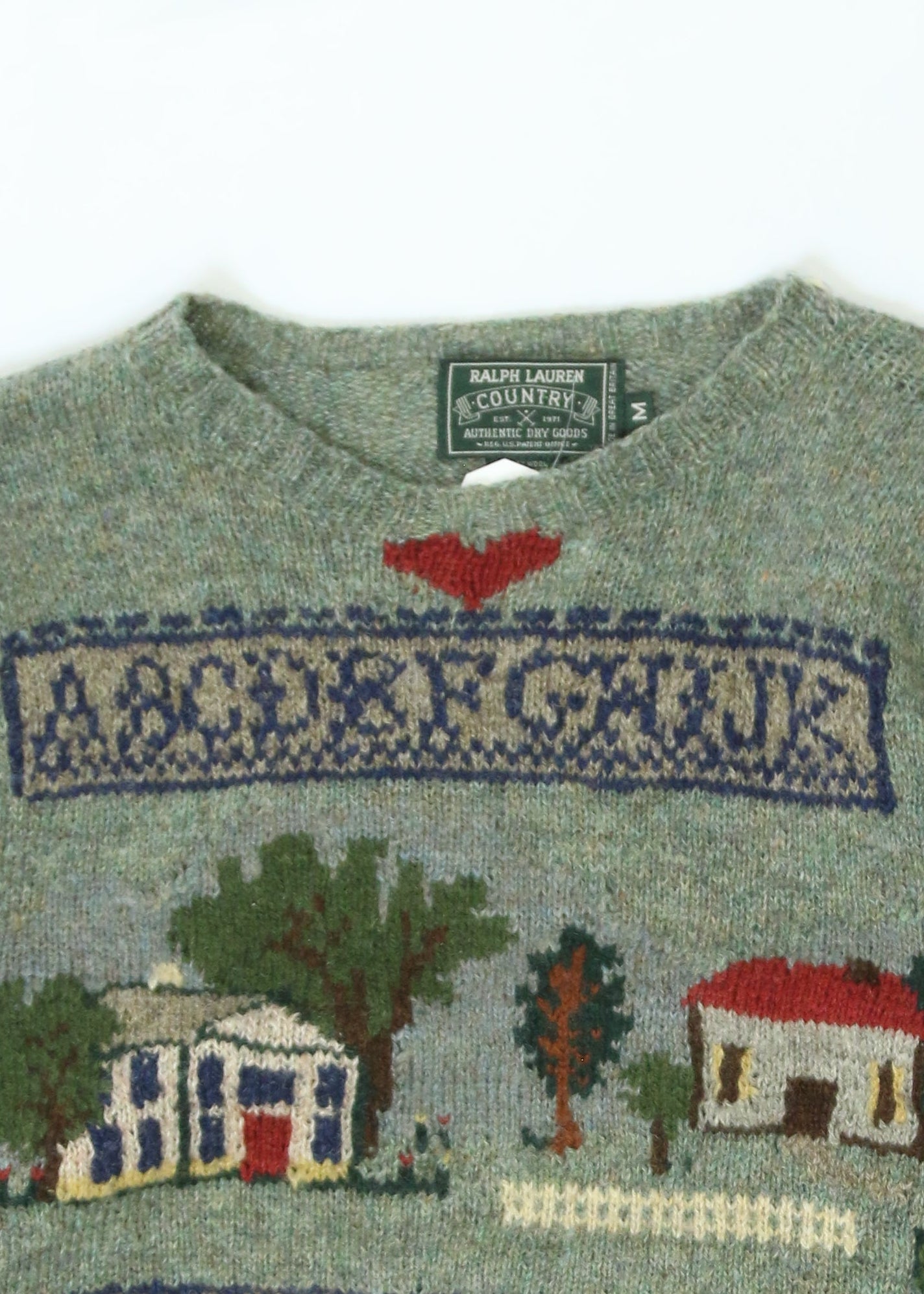 Men's Vintage Ralph Lauren Country Knitted Wool Sweater Size Medium