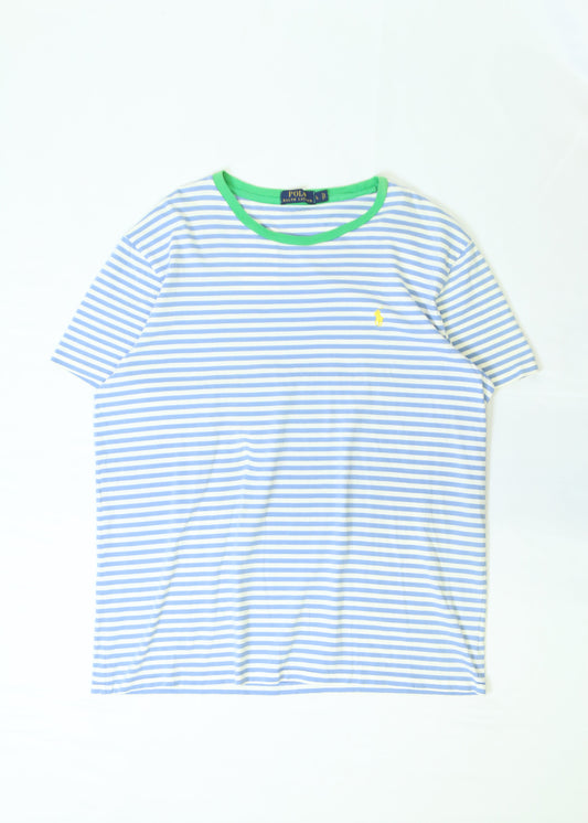 Men's Polo Ralph Lauren Blue Striped T-Shirt Size Large