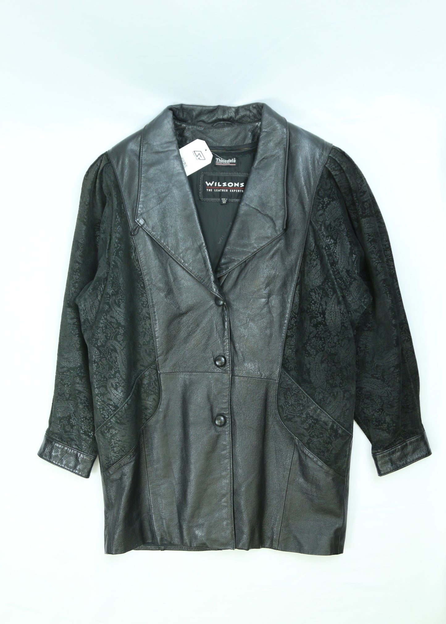 Women's Vintage Wilsons Black Leather Jacket Size XS