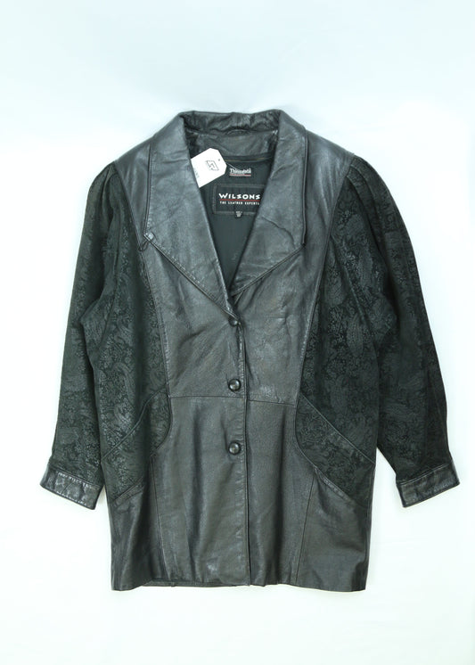 Women's Vintage Wilsons Black Leather Jacket Size XS