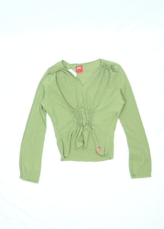Women's Green Miss Sixty V-neck Long sleeve Size Large