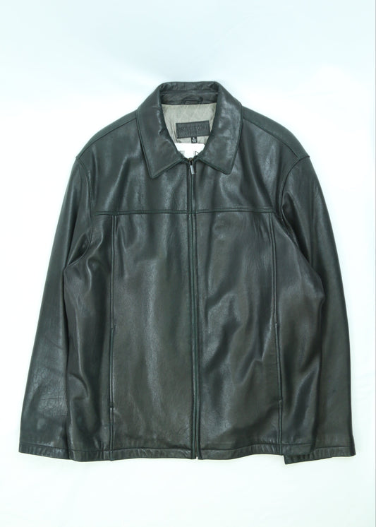 Men's Black Brandini Leather Jacket Size XL
