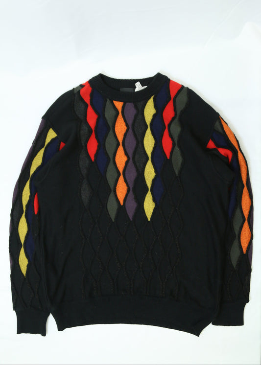 Men's Vintage Carlo Colucci Multicolor Knit Sweater Size 2XL