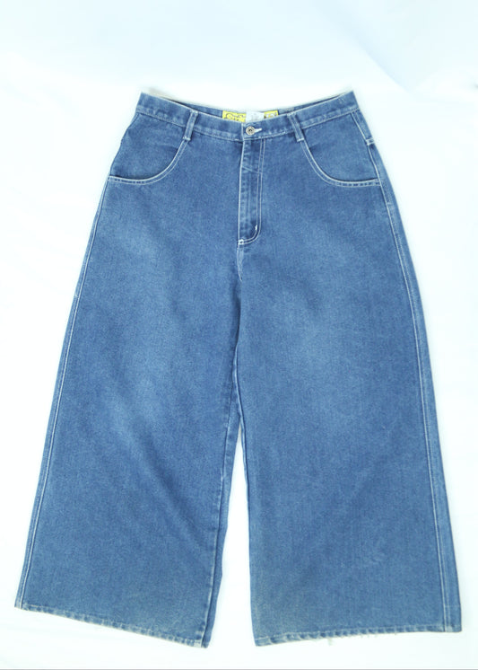 Men's Vintage Snake Eyes Wide-leg Denim Jeans Size 32"