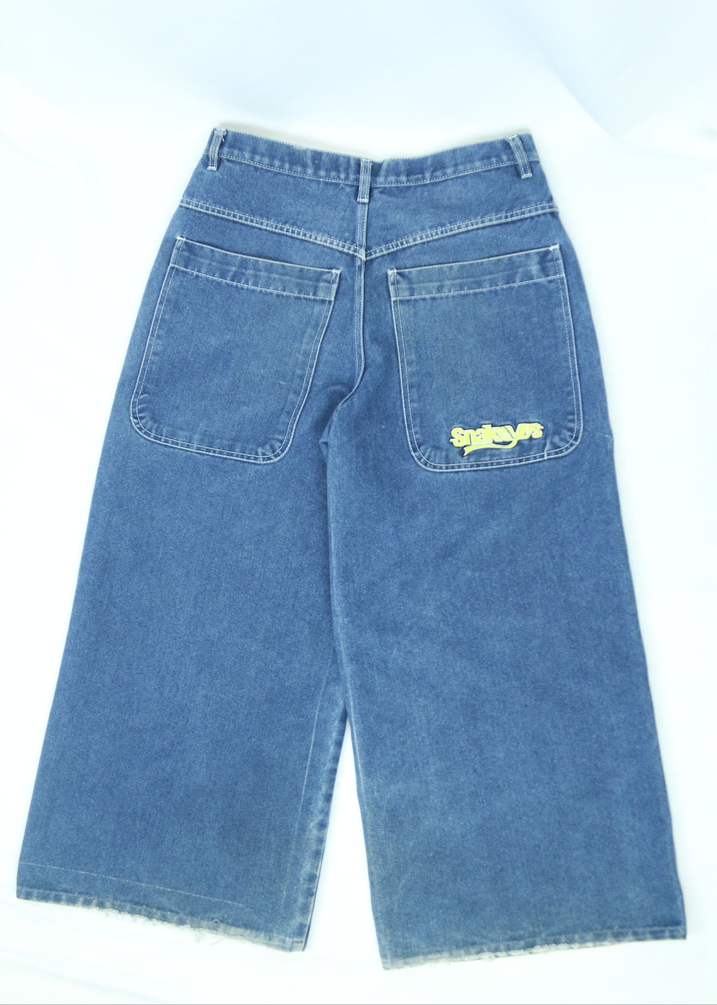 Men's Vintage Snake Eyes Wide-leg Denim Jeans Size 32"