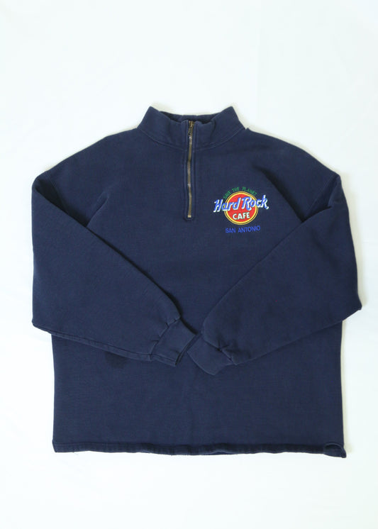 Men's San Antonio Hard Rock Cafe Quarter Zip Size Large