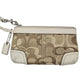 Women's Coach Wristlet (Beige/White)