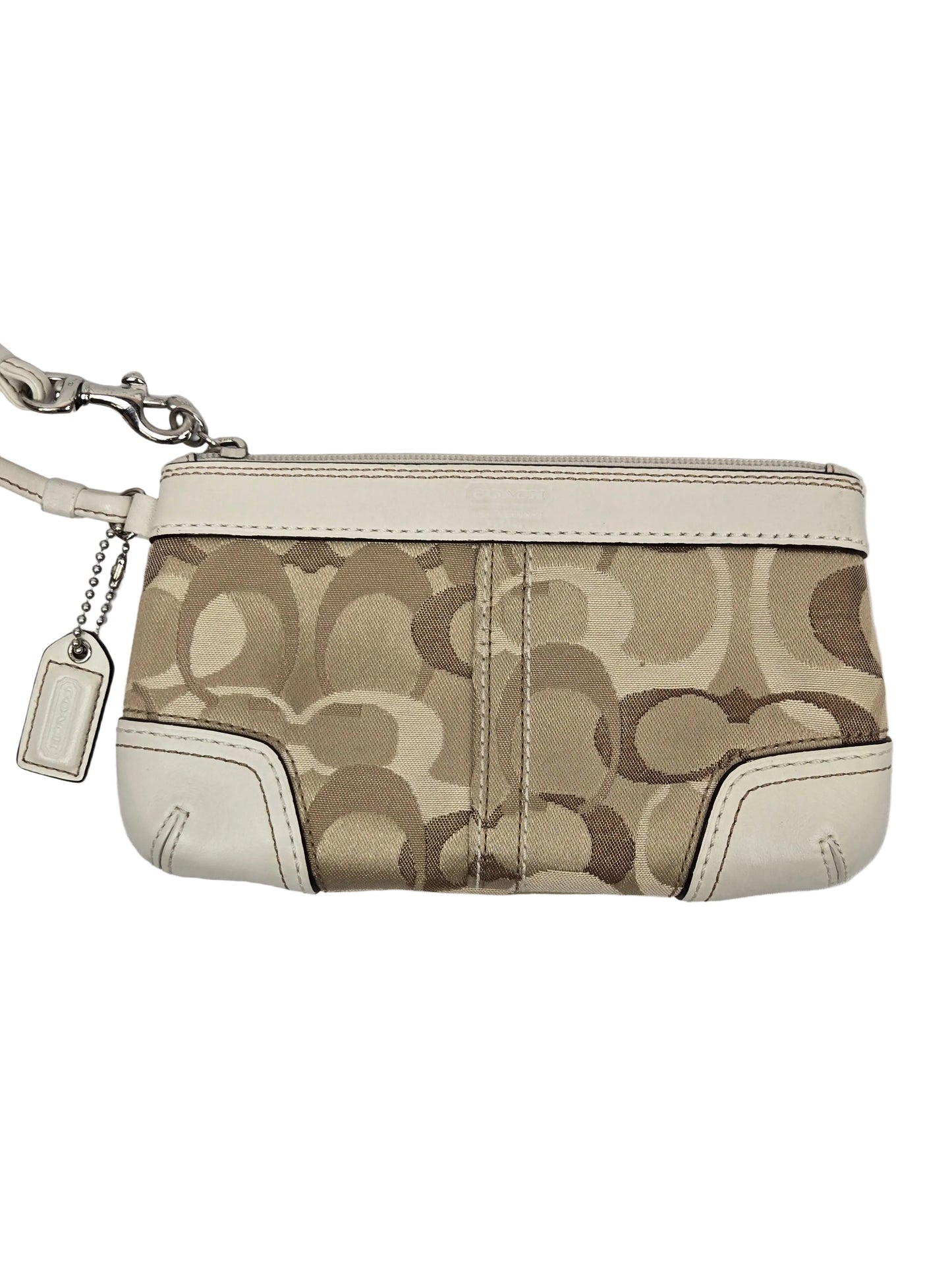 Women's Coach Wristlet (Beige/White)