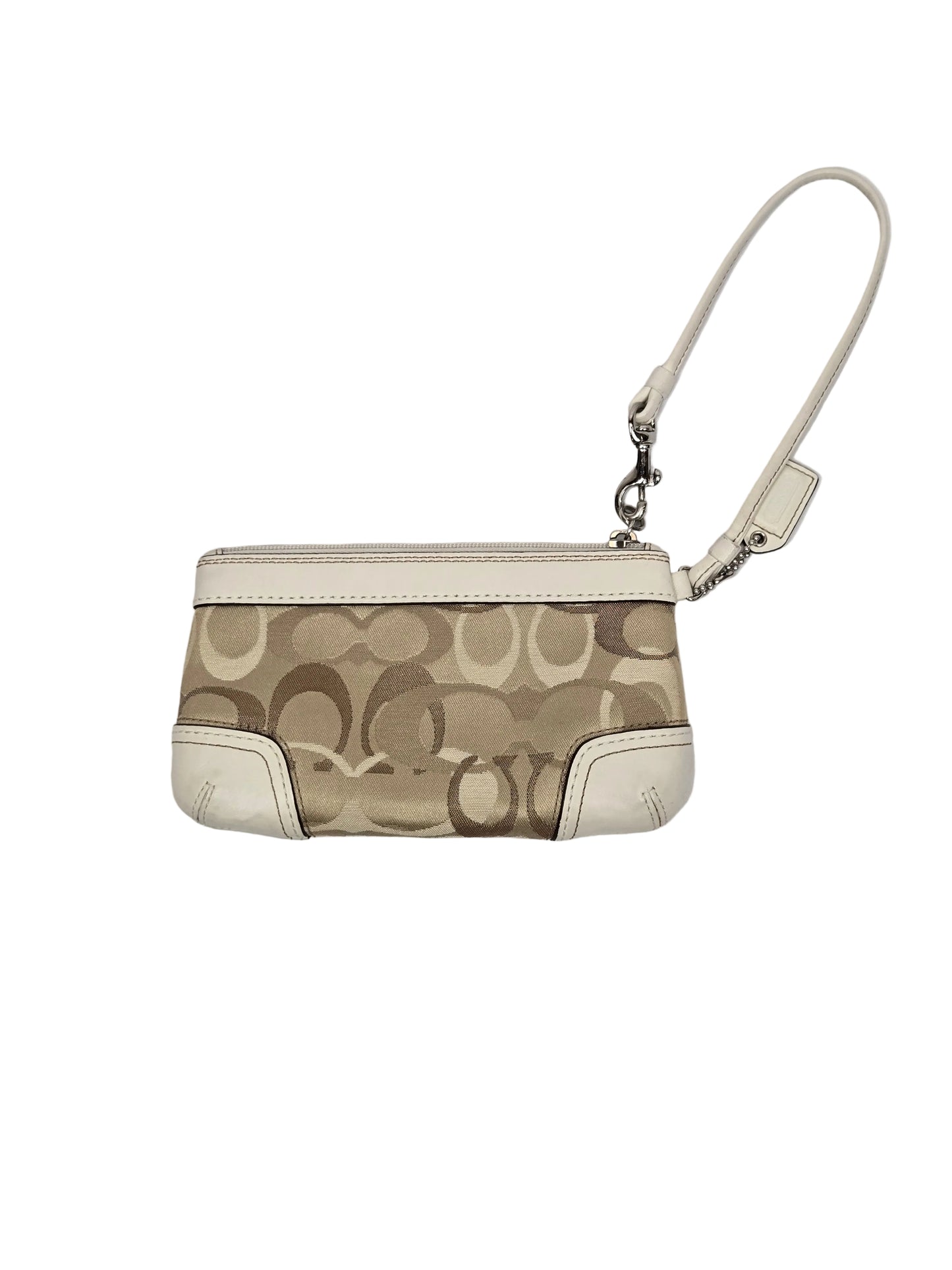 Women's Coach Wristlet (Beige/White)