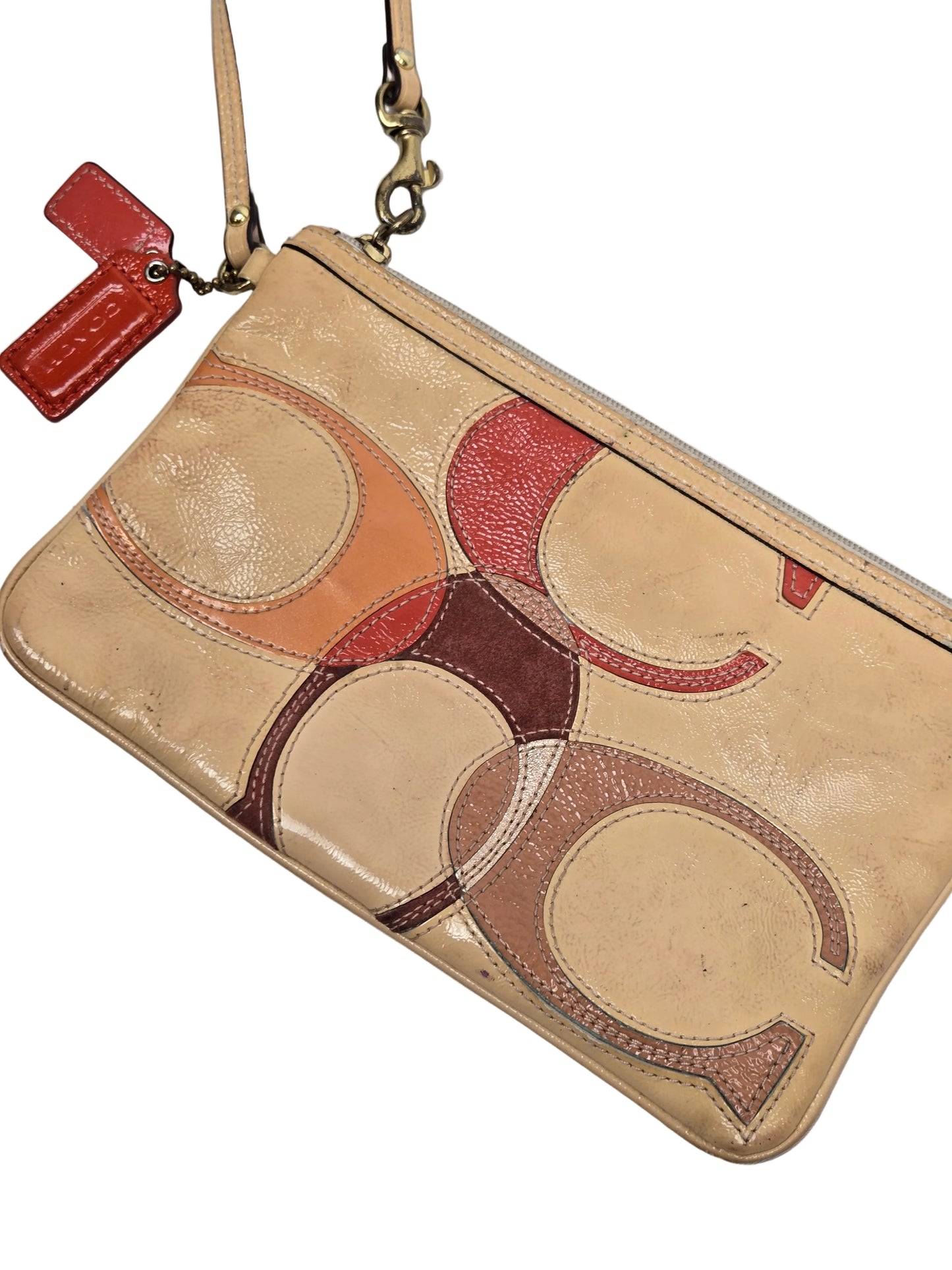 Women's Coach Leather Wristlet (Multicolor)