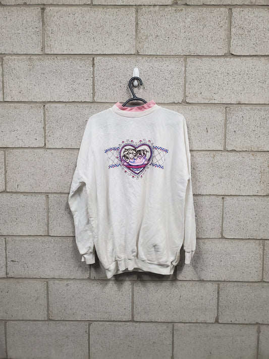 Womens Kitten Crewneck Sweater Size XXXXL