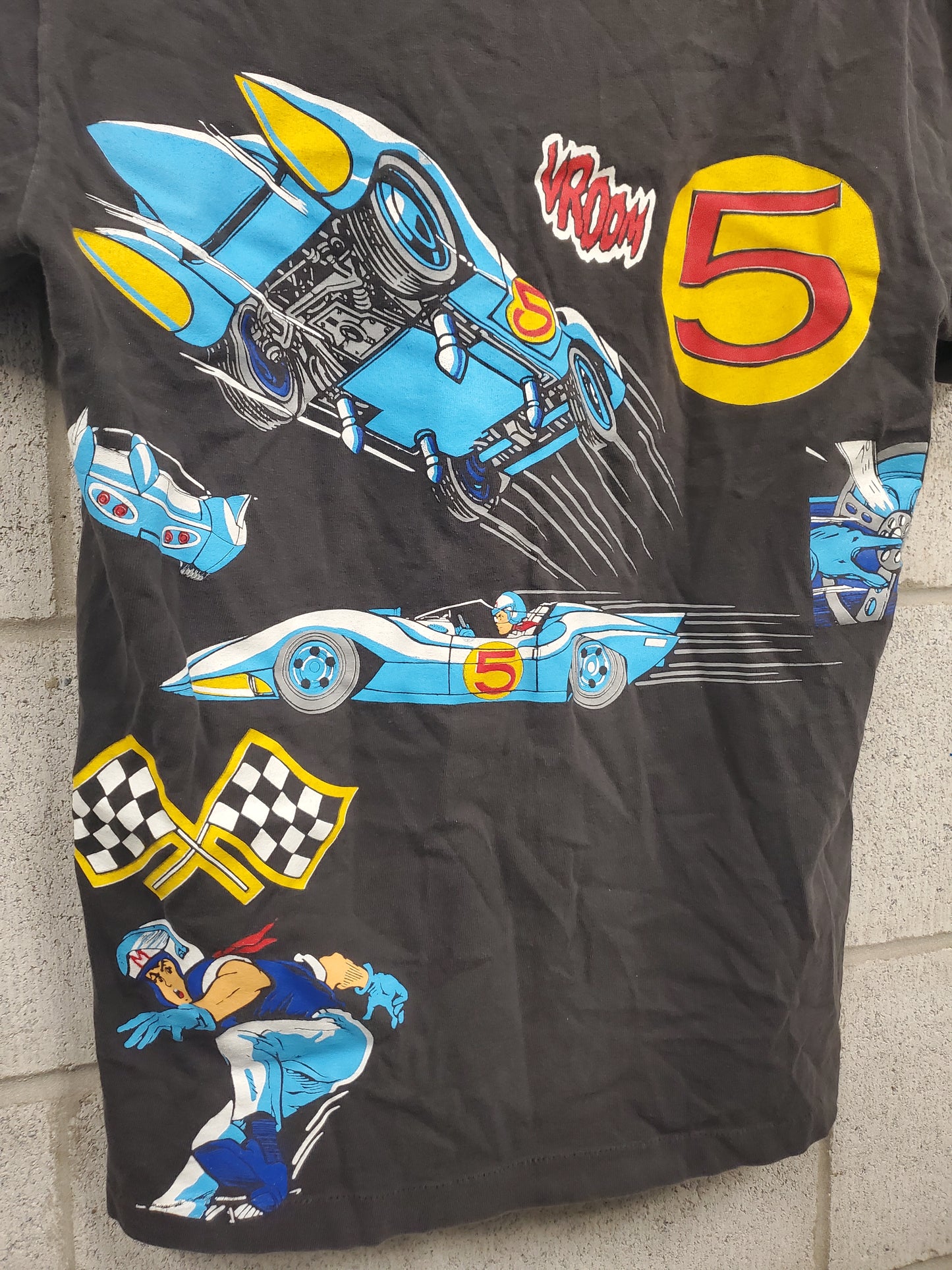 Mens Vintage Speed Racer Changes Test Print T-Shirt Size Medium