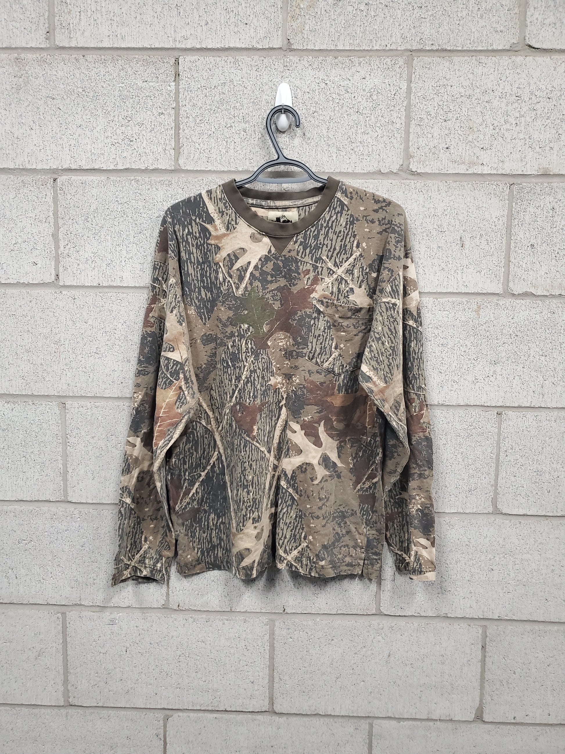 Mens Camoflauge Old Mill Long Sleeve Shirt Size Large