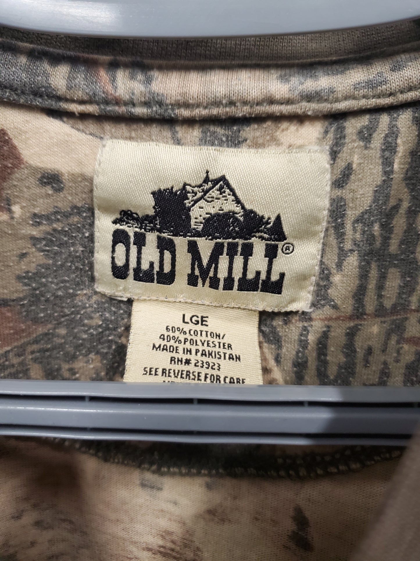 Mens Camoflauge Old Mill Long Sleeve Shirt Size Large