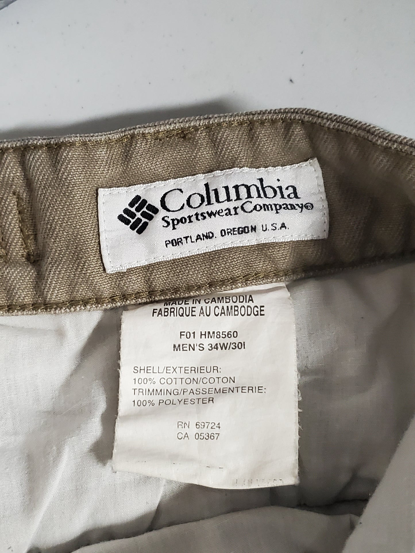 Mens Columbia Work Wear Pants Size 34"x30"