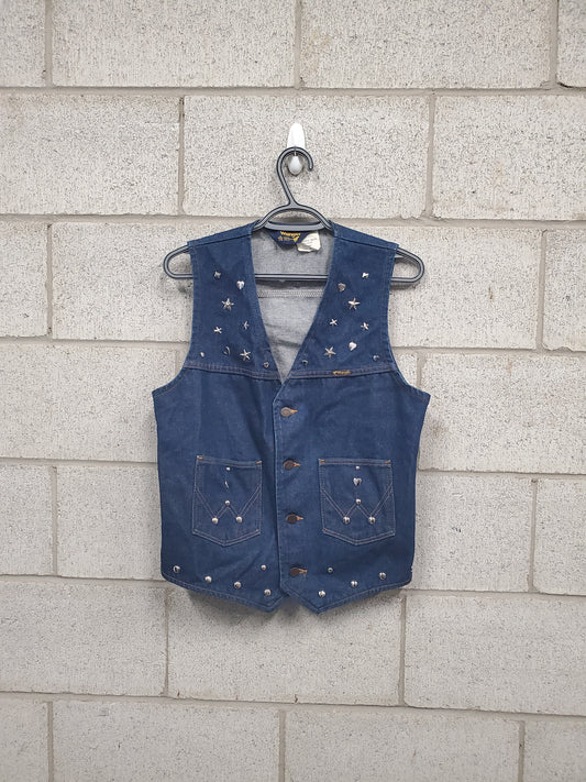 Womens Vintage Wrangler Denim Vest Size Medium