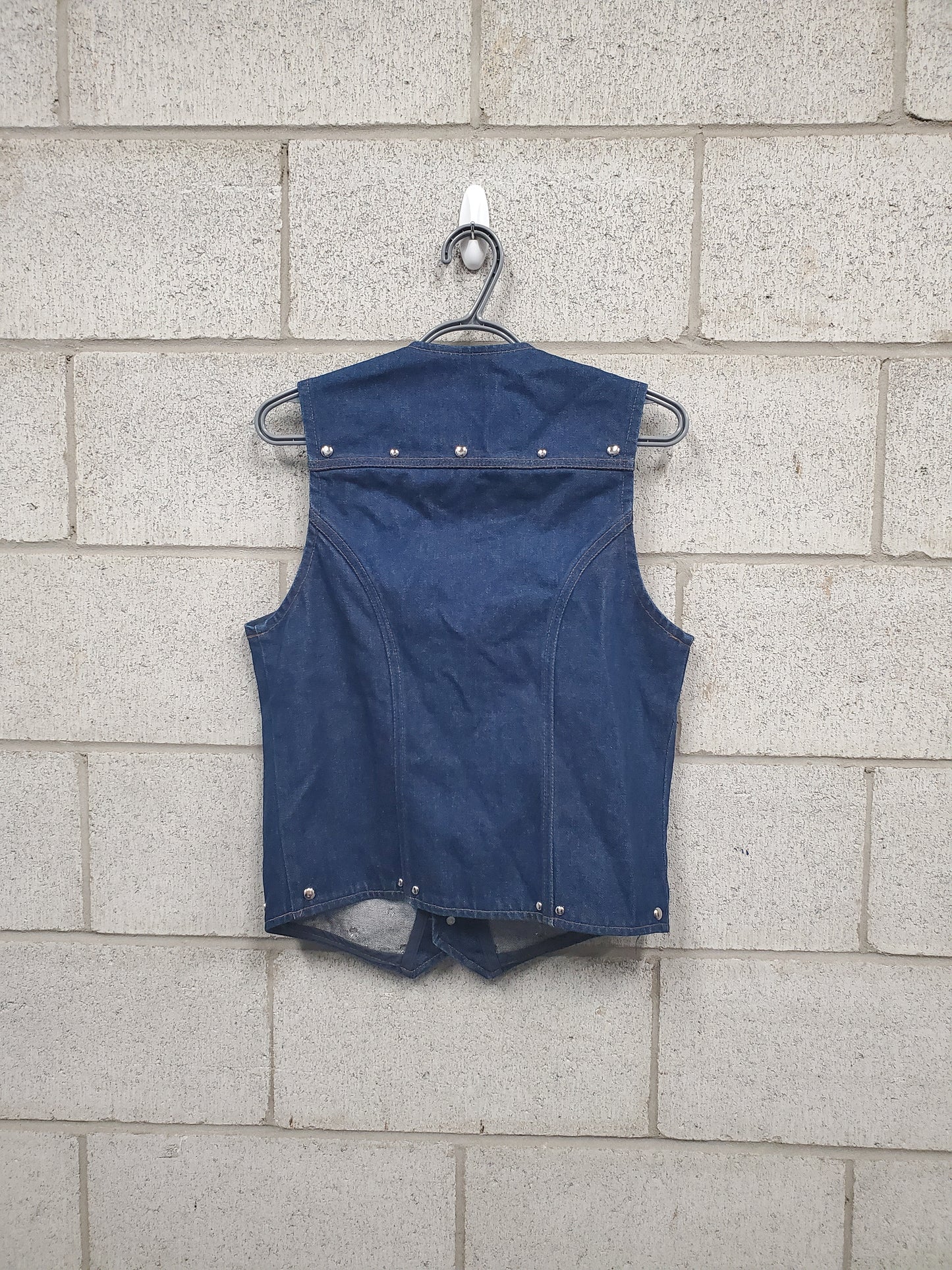 Womens Vintage Wrangler Denim Vest Size Medium