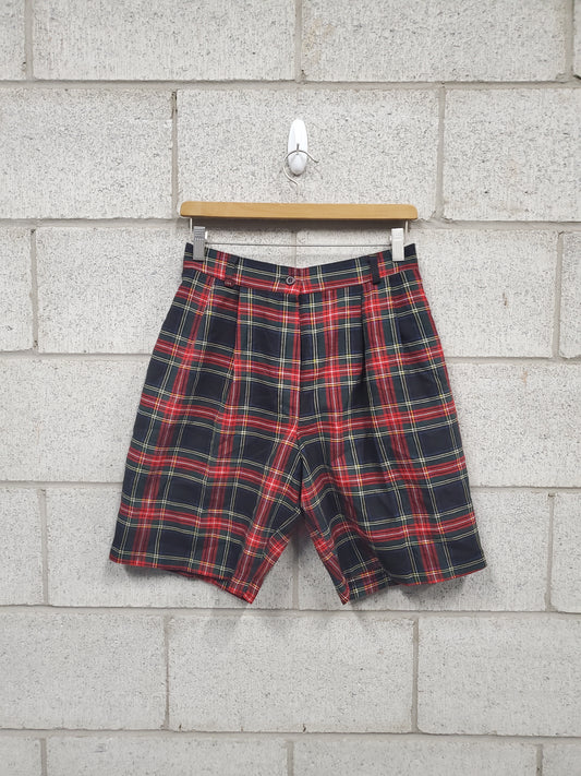 Womens Plaid Shorts Size 28"