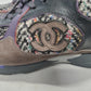 Womens Authentic Chanel Brown Suede Leather Tweed Sneakers Size EU 41, US 11