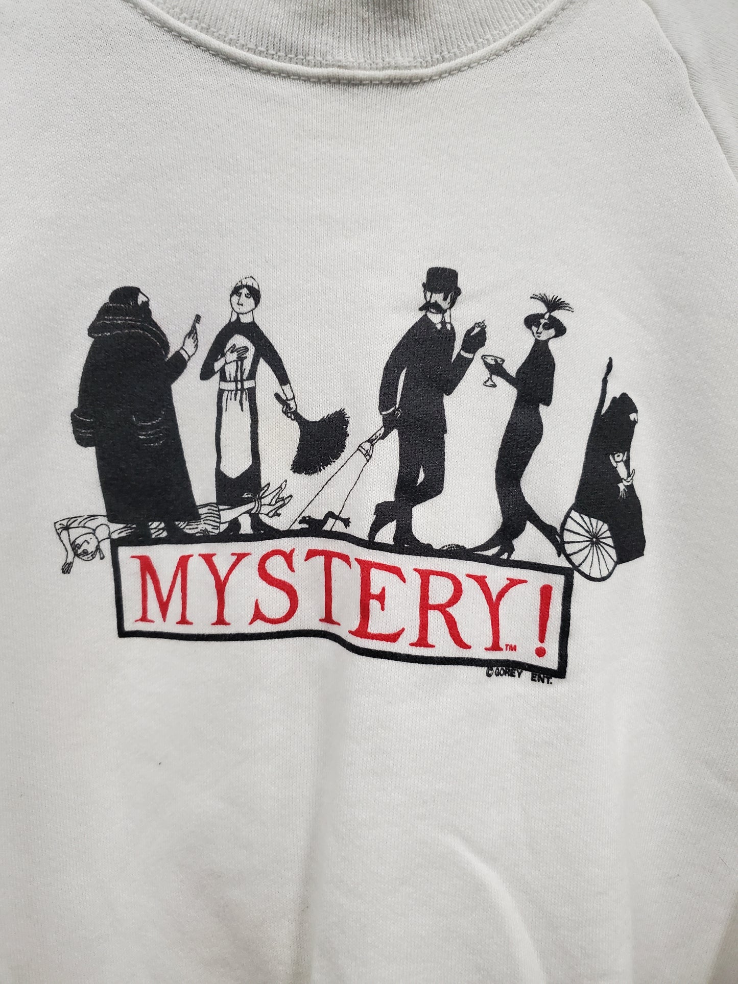 Mens 1980 Mystery! TV PBS Edward Gorey Crewneck Size XL FOTL