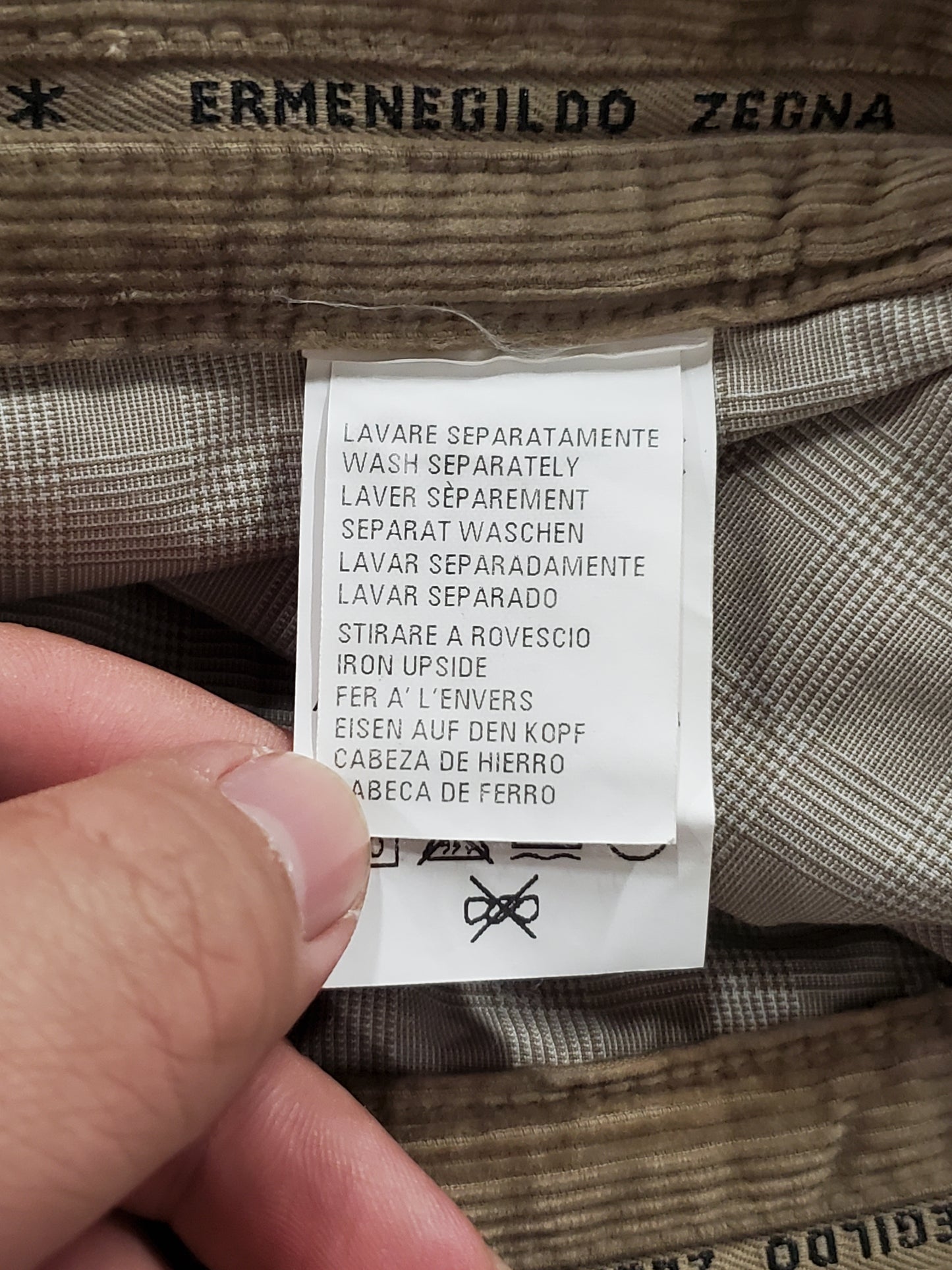 Mens Ermenegildo Zegna Corduroy Pants Size 38"x30"