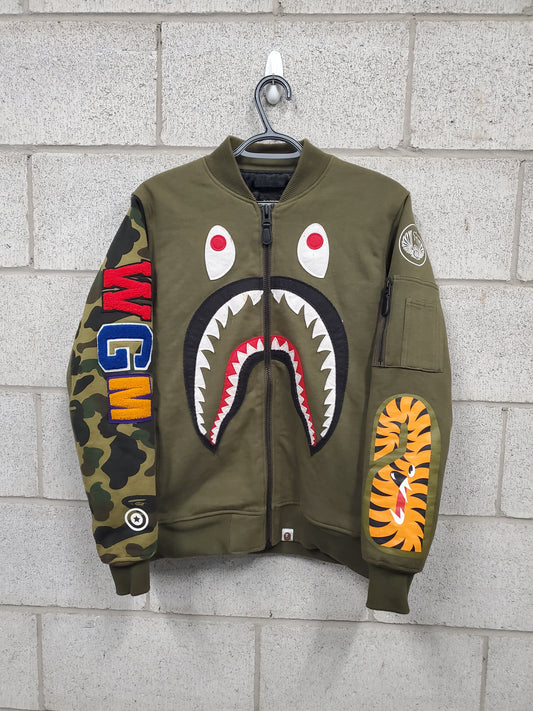 Mens Bape 1st Camo Shark Bomber Jacket Size Medium