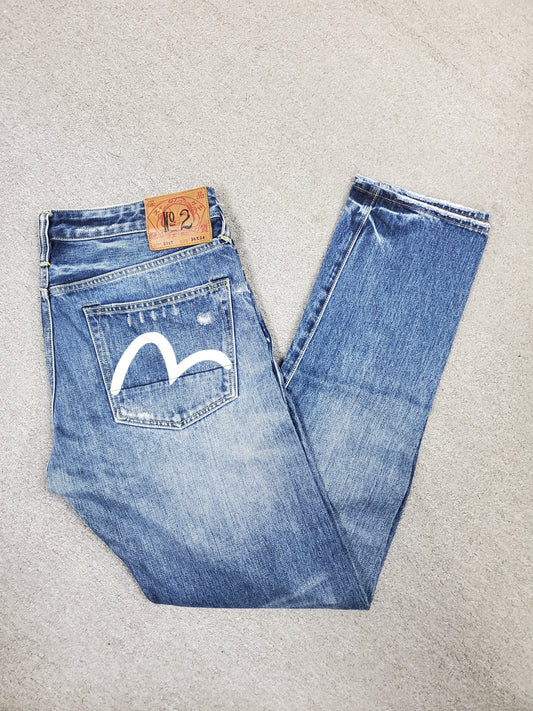 Mens Evisu Denim Jeans Size 34"x34"