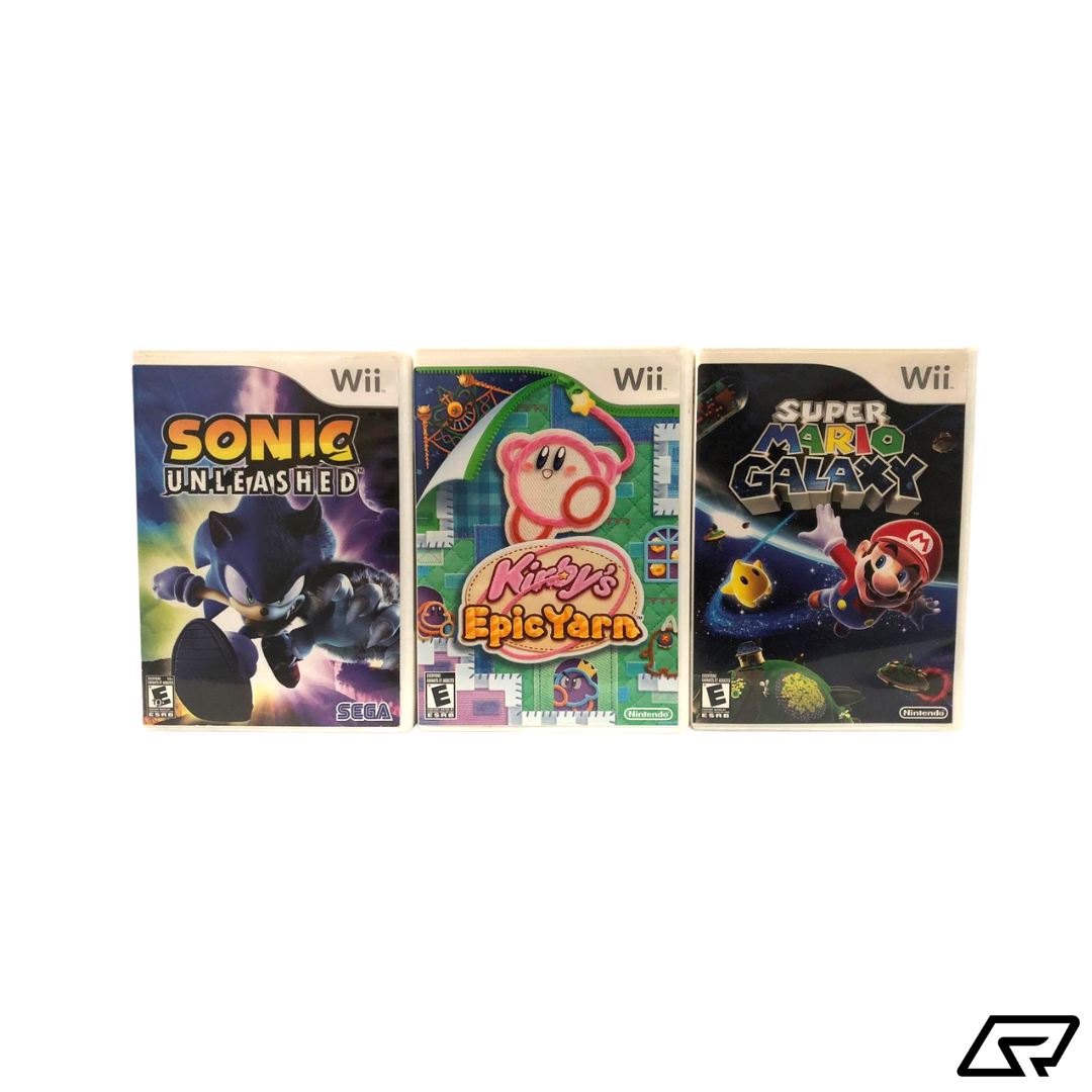 Nintendo Wii Bundle 3 Games (Sonic Unleashed, Kirby’s Epic Yarn, Super Mario Galaxy)