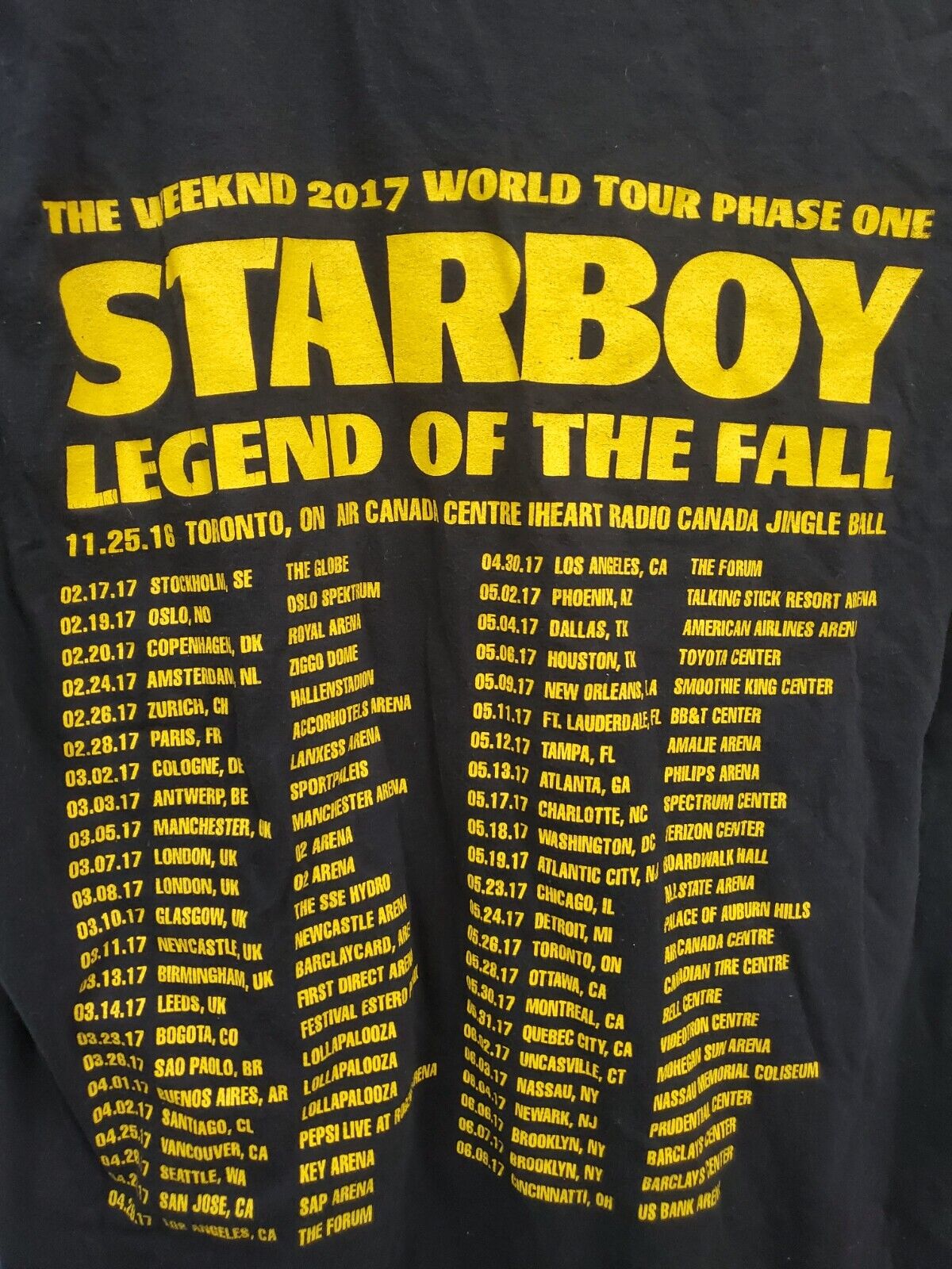 Mens 2017 The Weeknd Starboy T-Shirt Size Small