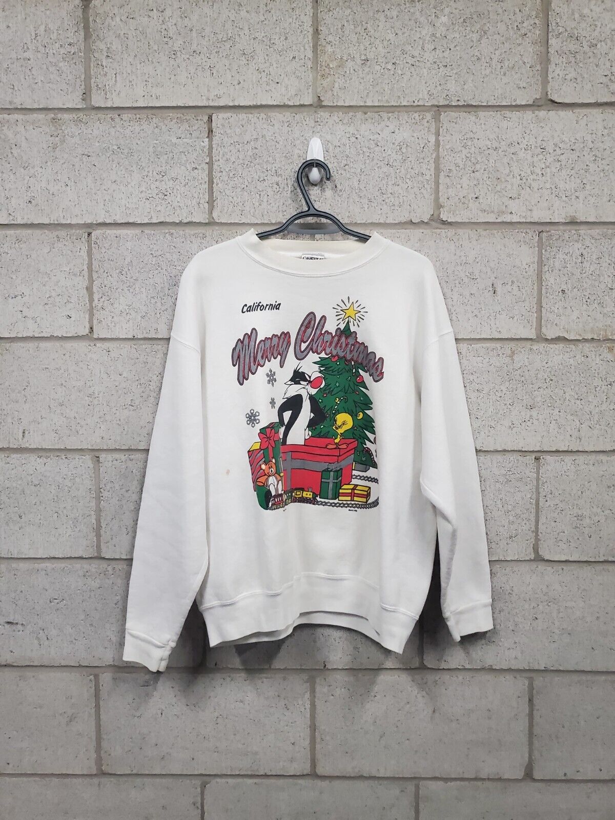 Mens 1993 Tweety Bird Crewneck Christmas Size XL