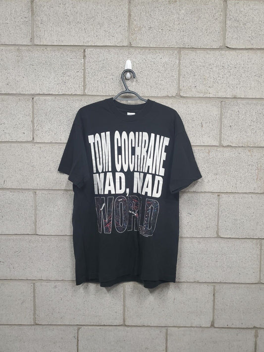 Mens 1992 Tom Cochrane Mad, Mad World T-Shirt Size XL